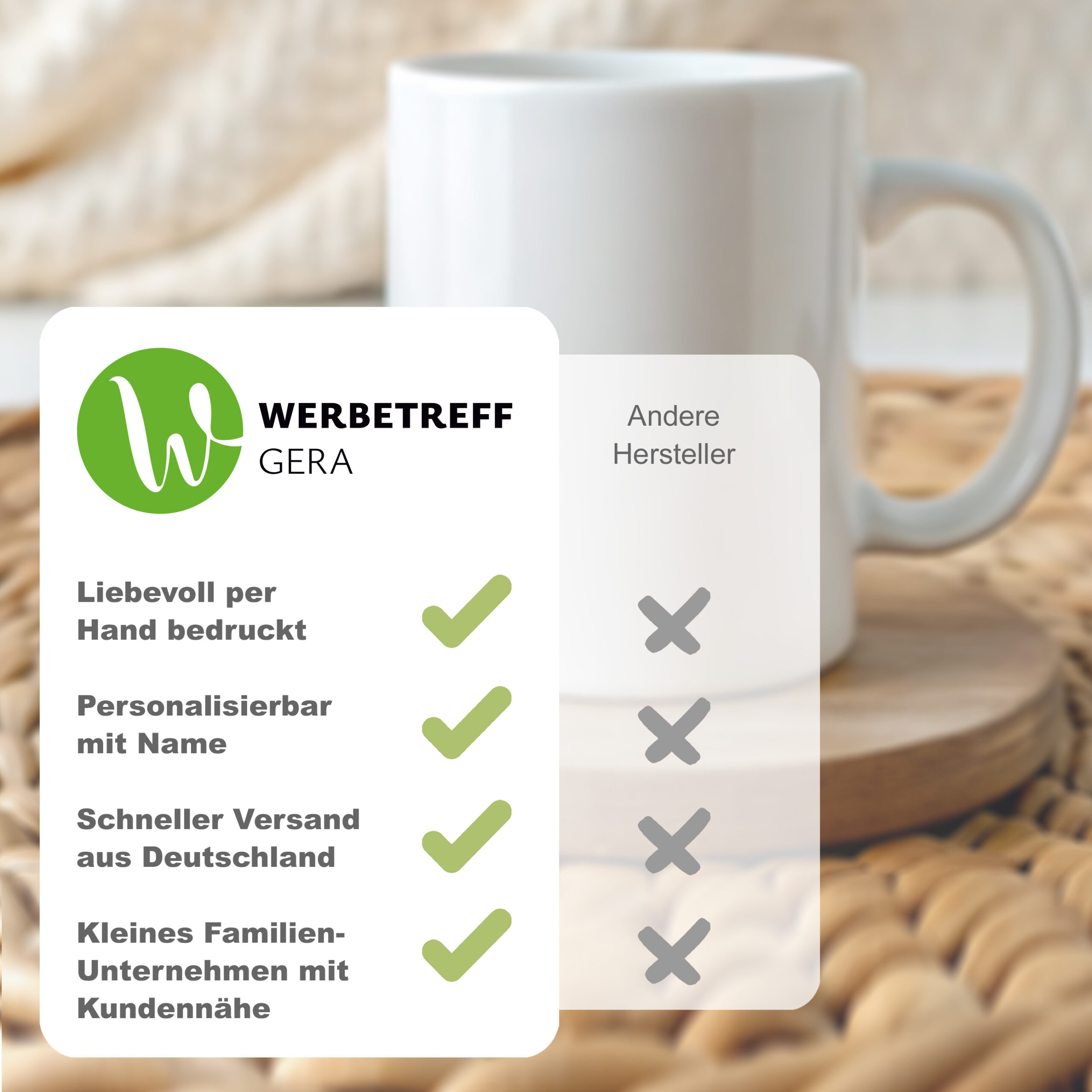 Personalisierte Tasse mit Name bedruckt