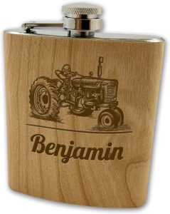 Unikatolo Holz Flachmann mit Gravur Name + Motiv
