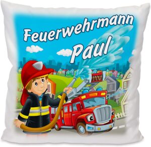 Unikatolo Feuerwehr-Kissen mit Name personalisiert