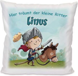 Unikatolo Kissen Motiv Ritter mit Name personalisiert