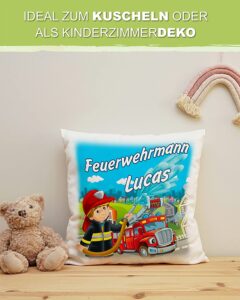 Unikatolo Feuerwehr-Kissen mit Name