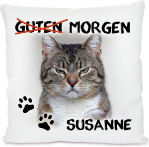 Unikatolo Kissen Motiv Miezepeter mit Name