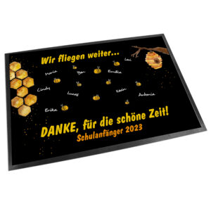 Unikatolo Fußmatte Motiv BIENEN KiTa-Abschied mit Namen