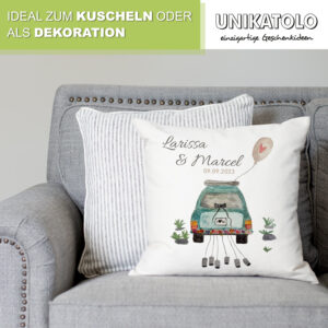 Personalisiertes Kissen mit Name zur Hochzeit