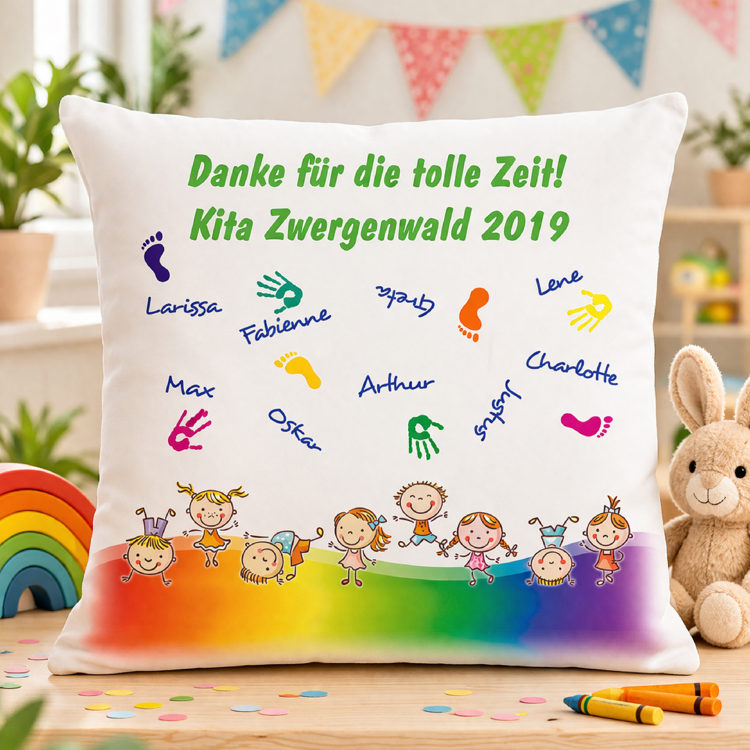 Unikatolo Kissen Kita Abschiedsgeschenk mit Namen personalisiert