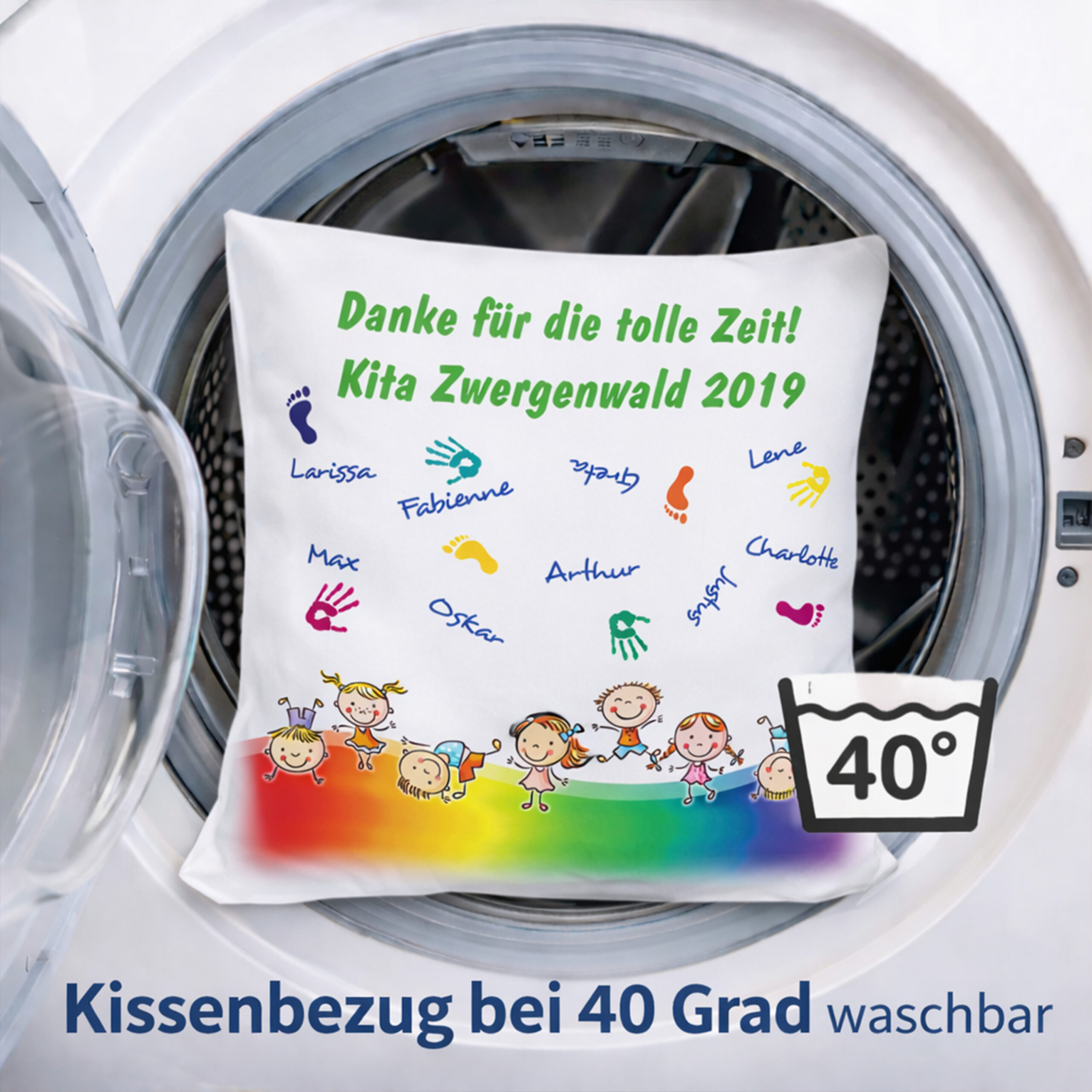 Unikatolo Kissen Kita Abschiedsgeschenk mit Namen personalisiert