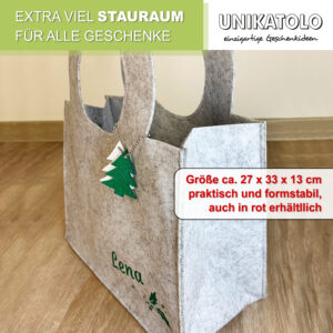 Filztasche Weihnachten rot grau