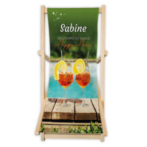 Liegestuhl Happy Hour mit Name