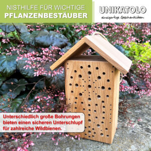 Insektenhotel Wildbienen Gravur