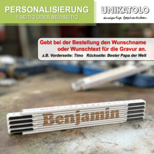 Zollstock mit Gravur Name