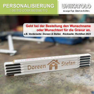 Zollstock mit Name graviert