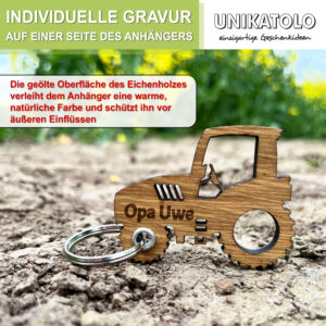 Schlüsselanhänger Traktor Name