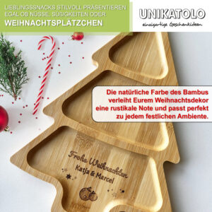 Snackschale Weihnachtsbaum Bambus