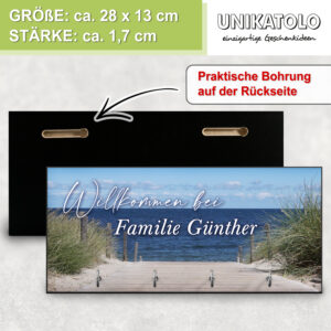 Schlüsselbrett Meer mit Name personalisiert