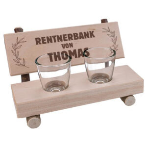 Schnapsbank Rentnerbank mit Name personalisiert