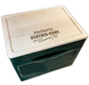 Unikatolo Bierkastensitz Rentnerbank mit Name personalisiert