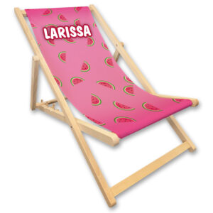 Kinder-Liegestuhl Melone Rosa mit Name personalisiert