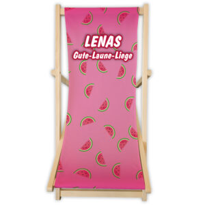 Kinder-Liegestuhl Melone Rosa mit Name personalisiert
