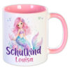 Unikatolo Tasse Schulkind Meerjungfrau mit Name personalisiert