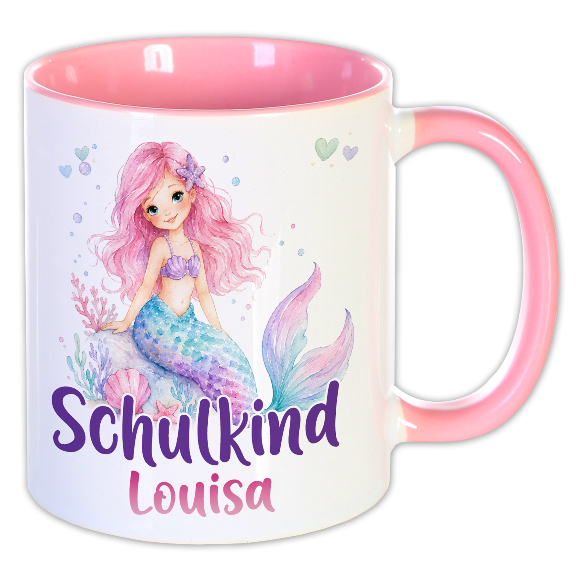 Unikatolo Tasse Schulkind Meerjungfrau mit Name personalisiert