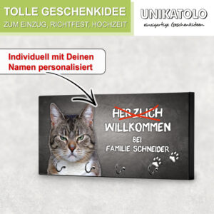 Unikatolo Schlüsselbrett Miezepeter mit Name personalisiert