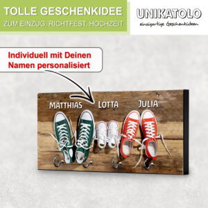 Unikatolo Schlüsselbrett Schuhe mit Name personalisiert
