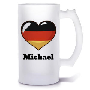 Unikatolo Bierkrug mit Name personalisiert - Deutschland Herz