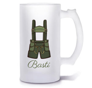 Unikatolo Bierkrug mit Name personalisiert - Lederhose