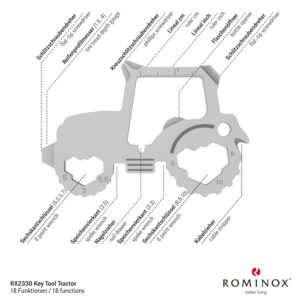 ROMINOX® Key Tool Traktor Multitool Werkzeug mit 18 Funktionen