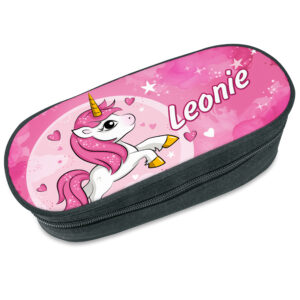 Unikatolo Federmappe Einhorn mit Name personalisiert pink