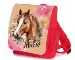 Unikatolo Kindergartenrucksack Einhorn mit Name | rot