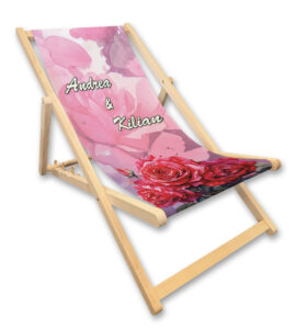 Unikatolo Liegestuhl mit Name personalisiert | Valentinstag Rosen