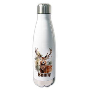 Unikatolo Thermoflasche mit Name personalisiert | Hirsch