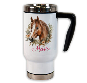 Unikatolo Thermobecher mit Name personalisiert | Pferd