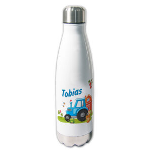 Unikatolo Thermoflasche mit Name personalisiert | Traktor