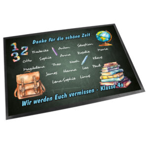 Unikatolo Fußmatte Motiv SCHULE-Abschied mit Namen