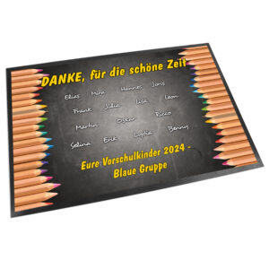 Unikatolo Fußmatte Motiv STIFTE Kita-Abschied mit Namen