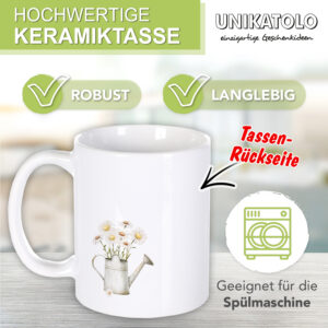 Unikatolo Ostertasse mit Name personalisiert Osterhase weiß (1)