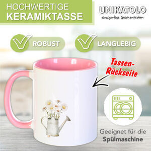 Unikatolo Ostertasse mit Name personalisiert Osterhase rosa (5)