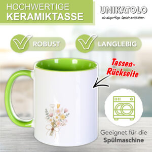 Unikatolo Ostertasse mit Name personalisiert Osterkranz