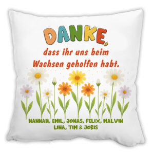 Unikatolo Kissen Kita Abschiedsgeschenk mit Blumen und Name