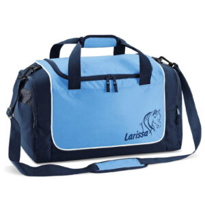 Unikatolo Sporttasche Kinder Pferd & Name | blau