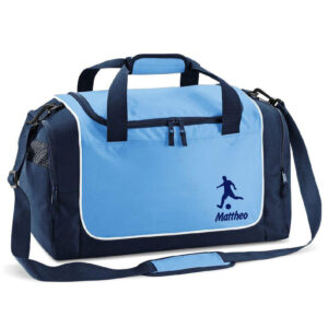 Unikatolo Sporttasche Erwachsene Fußball & Name | blau