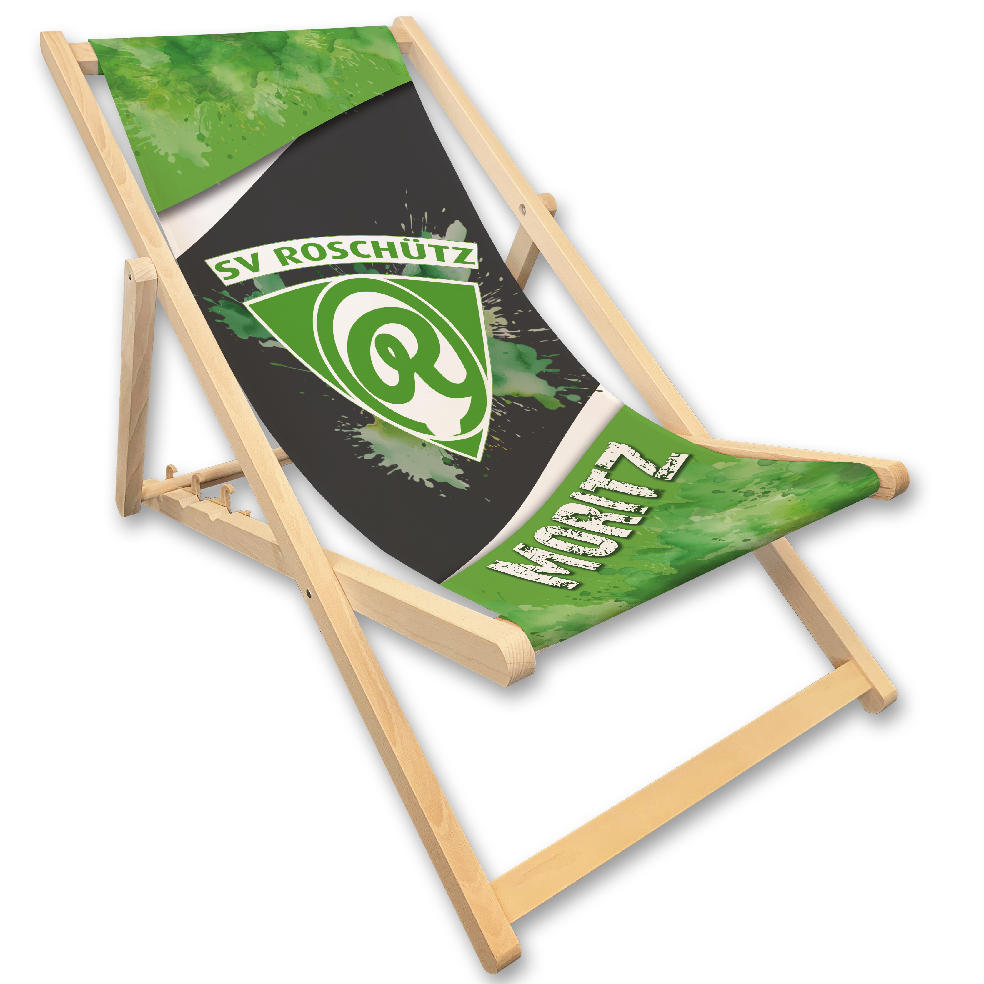 SV Roschütz Liegestuhl mit Logo und Name personalisiert