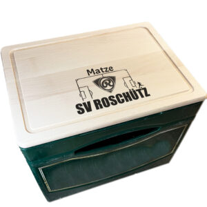 SV Roschütz Bierkastenbrett mit Logo und Name personalisiert