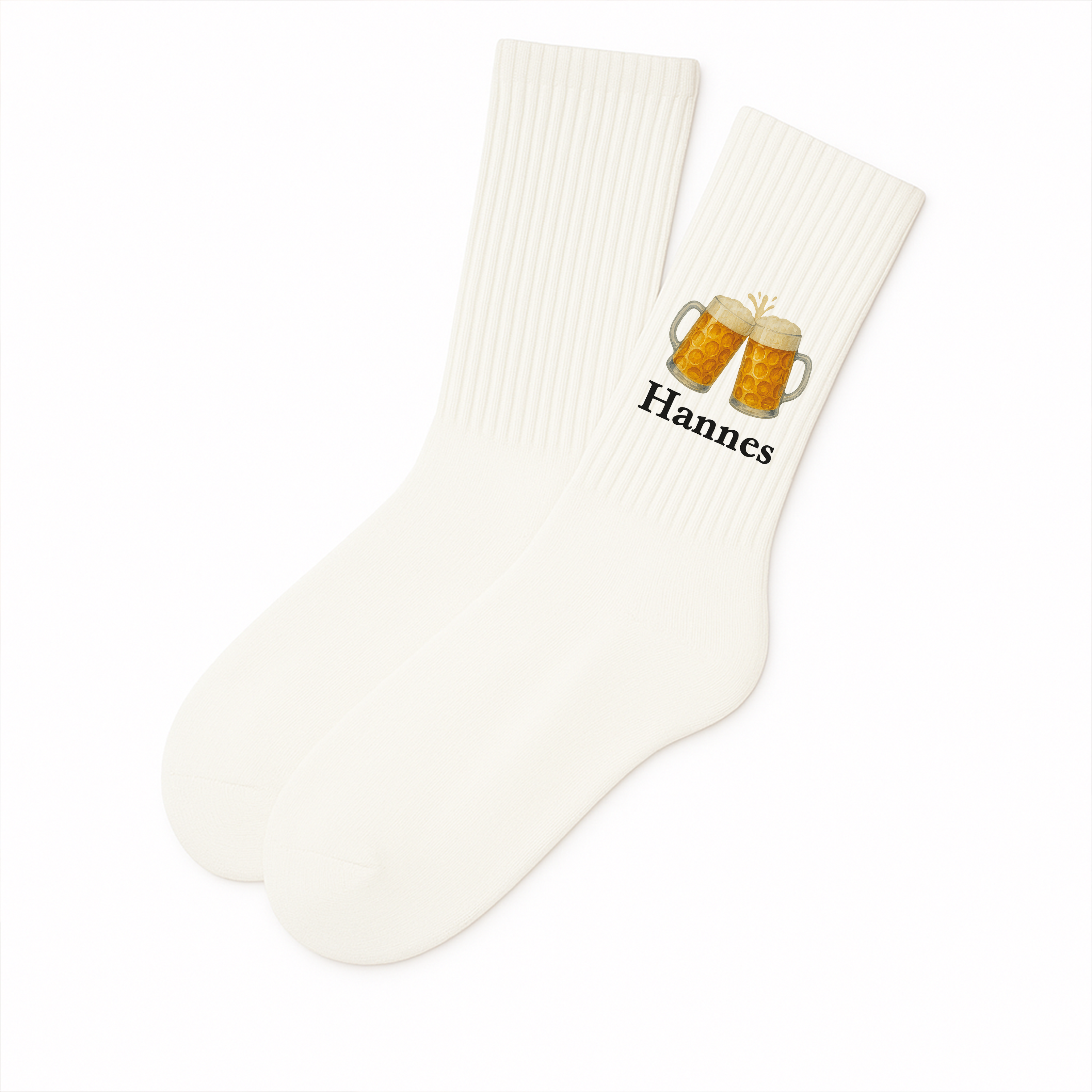 Oktoberfest-Socken mit Name personalisiert | Bierkrüge