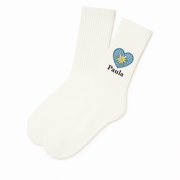 Oktoberfest-Socken mit Name personalisiert | Herz