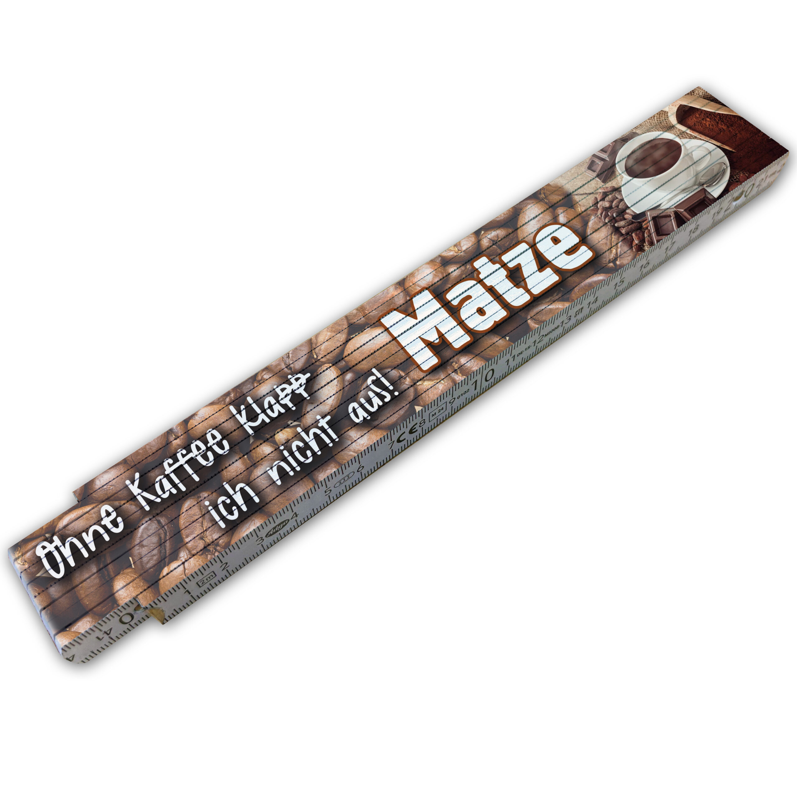 Unikatolo Zollstock Kaffee mit Name personalisiert