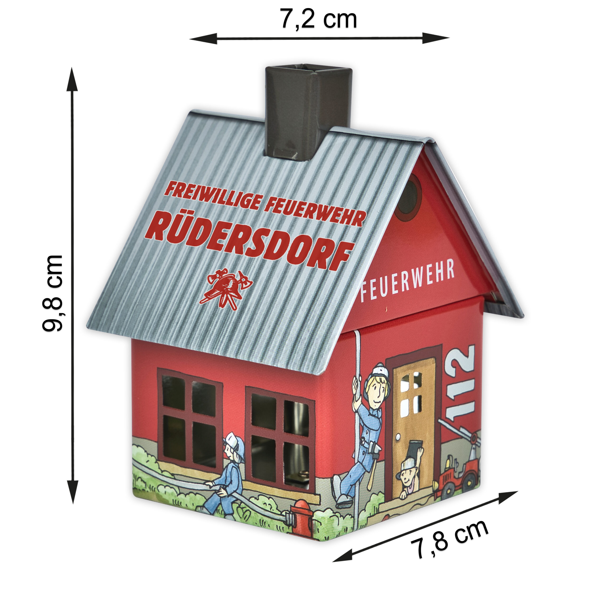 Räucherhäuschen Feuerwehr mit Logo bedruckt Räucherhäuschen Feuerwehr mit Logo bedruckt