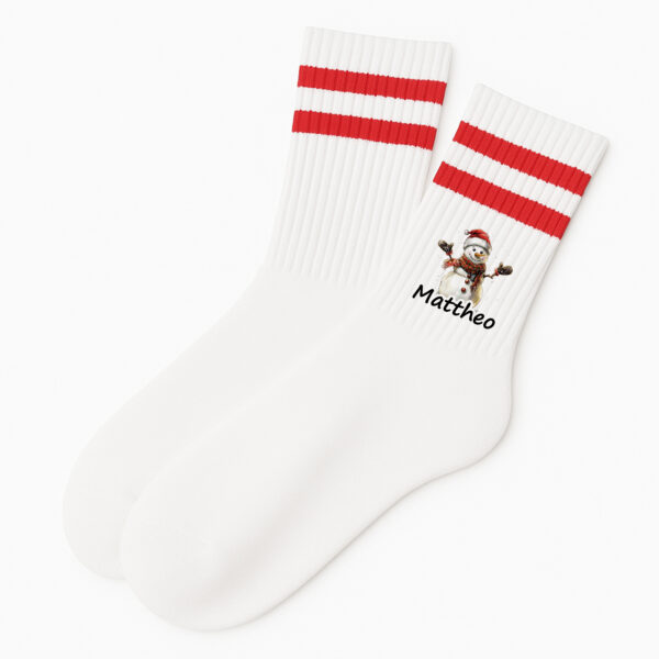 Weihnachtssocken Schneemann rot-weiß | Erwachsene